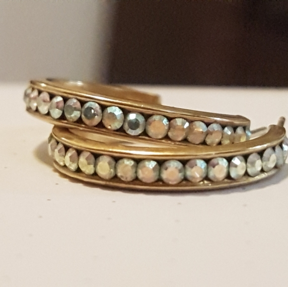 14k Australian Crystal Hoops - Picture 16 of 17